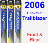 Front & Rear Wiper Blade Pack for 2006 Chevrolet Trailblazer - Hybrid