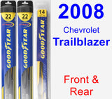 Front & Rear Wiper Blade Pack for 2008 Chevrolet Trailblazer - Hybrid