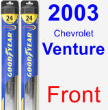 Front Wiper Blade Pack for 2003 Chevrolet Venture - Hybrid