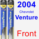 Front Wiper Blade Pack for 2004 Chevrolet Venture - Hybrid