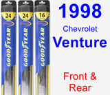Front & Rear Wiper Blade Pack for 1998 Chevrolet Venture - Hybrid