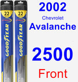 Front Wiper Blade Pack for 2002 Chevrolet Avalanche 2500 - Hybrid