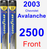 Front Wiper Blade Pack for 2003 Chevrolet Avalanche 2500 - Hybrid