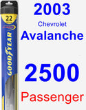 Passenger Wiper Blade for 2003 Chevrolet Avalanche 2500 - Hybrid