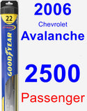 Passenger Wiper Blade for 2006 Chevrolet Avalanche 2500 - Hybrid