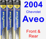 Front & Rear Wiper Blade Pack for 2004 Chevrolet Aveo - Hybrid