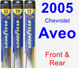 Front & Rear Wiper Blade Pack for 2005 Chevrolet Aveo - Hybrid