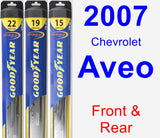Front & Rear Wiper Blade Pack for 2007 Chevrolet Aveo - Hybrid