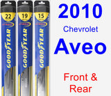 Front & Rear Wiper Blade Pack for 2010 Chevrolet Aveo - Hybrid