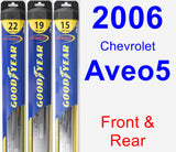 Front & Rear Wiper Blade Pack for 2006 Chevrolet Aveo5 - Hybrid