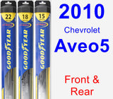 Front & Rear Wiper Blade Pack for 2010 Chevrolet Aveo5 - Hybrid