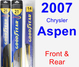 Front & Rear Wiper Blade Pack for 2007 Chrysler Aspen - Hybrid