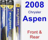 Front & Rear Wiper Blade Pack for 2008 Chrysler Aspen - Hybrid