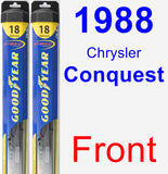 Front Wiper Blade Pack for 1988 Chrysler Conquest - Hybrid