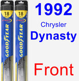 Front Wiper Blade Pack for 1992 Chrysler Dynasty - Hybrid