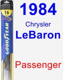 Passenger Wiper Blade for 1984 Chrysler LeBaron - Hybrid