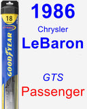 Passenger Wiper Blade for 1986 Chrysler LeBaron - Hybrid