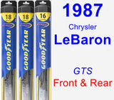 Front & Rear Wiper Blade Pack for 1987 Chrysler LeBaron - Hybrid