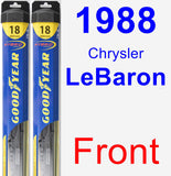 Front Wiper Blade Pack for 1988 Chrysler LeBaron - Hybrid