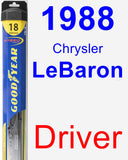 Driver Wiper Blade for 1988 Chrysler LeBaron - Hybrid