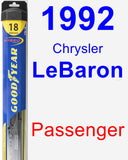 Passenger Wiper Blade for 1992 Chrysler LeBaron - Hybrid