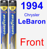 Front Wiper Blade Pack for 1994 Chrysler LeBaron - Hybrid