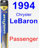 Passenger Wiper Blade for 1994 Chrysler LeBaron - Hybrid
