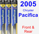 Front & Rear Wiper Blade Pack for 2005 Chrysler Pacifica - Hybrid