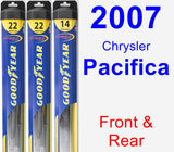 Front & Rear Wiper Blade Pack for 2007 Chrysler Pacifica - Hybrid