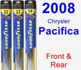Front & Rear Wiper Blade Pack for 2008 Chrysler Pacifica - Hybrid