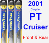 Front & Rear Wiper Blade Pack for 2001 Chrysler PT Cruiser - Hybrid