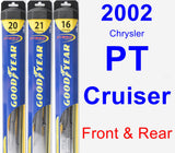 Front & Rear Wiper Blade Pack for 2002 Chrysler PT Cruiser - Hybrid