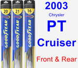 Front & Rear Wiper Blade Pack for 2003 Chrysler PT Cruiser - Hybrid