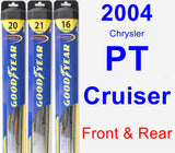 Front & Rear Wiper Blade Pack for 2004 Chrysler PT Cruiser - Hybrid