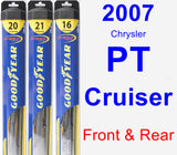 Front & Rear Wiper Blade Pack for 2007 Chrysler PT Cruiser - Hybrid