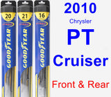 Front & Rear Wiper Blade Pack for 2010 Chrysler PT Cruiser - Hybrid