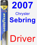 Driver Wiper Blade for 2007 Chrysler Sebring - Hybrid