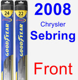 Front Wiper Blade Pack for 2008 Chrysler Sebring - Hybrid