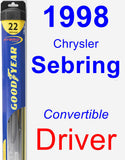 Driver Wiper Blade for 1998 Chrysler Sebring - Hybrid