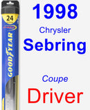 Driver Wiper Blade for 1998 Chrysler Sebring - Hybrid