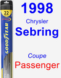 Passenger Wiper Blade for 1998 Chrysler Sebring - Hybrid