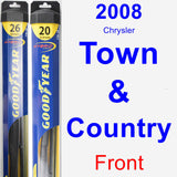 Front Wiper Blade Pack for 2008 Chrysler Town & Country - Hybrid