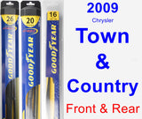 Front & Rear Wiper Blade Pack for 2009 Chrysler Town & Country - Hybrid
