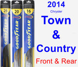 Front & Rear Wiper Blade Pack for 2014 Chrysler Town & Country - Hybrid