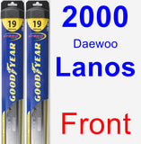 Front Wiper Blade Pack for 2000 Daewoo Lanos - Hybrid