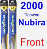 Front Wiper Blade Pack for 2000 Daewoo Nubira - Hybrid