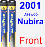 Front Wiper Blade Pack for 2001 Daewoo Nubira - Hybrid