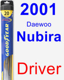 Driver Wiper Blade for 2001 Daewoo Nubira - Hybrid