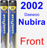 Front Wiper Blade Pack for 2002 Daewoo Nubira - Hybrid