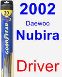 Driver Wiper Blade for 2002 Daewoo Nubira - Hybrid